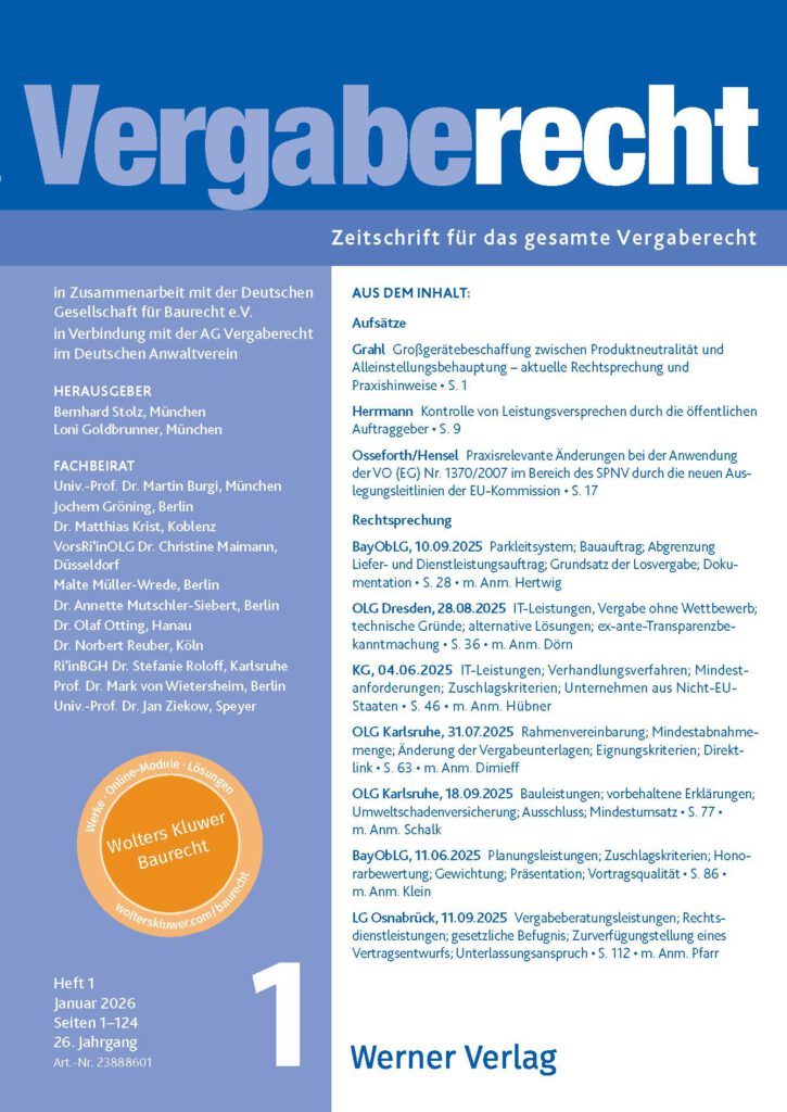 Vergaberecht Heft 1 Januar 2026