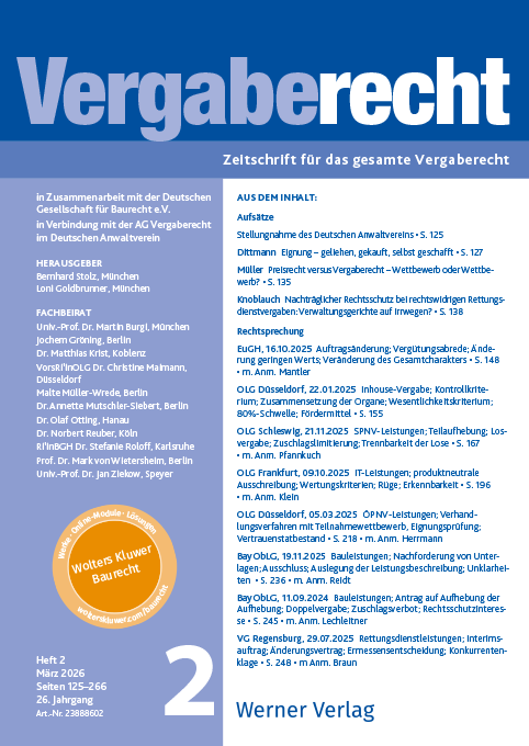 Vergaberecht Heft 2 März 2026